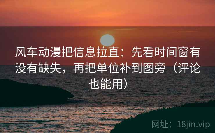风车动漫把信息拉直：先看时间窗有没有缺失，再把单位补到图旁（评论也能用）