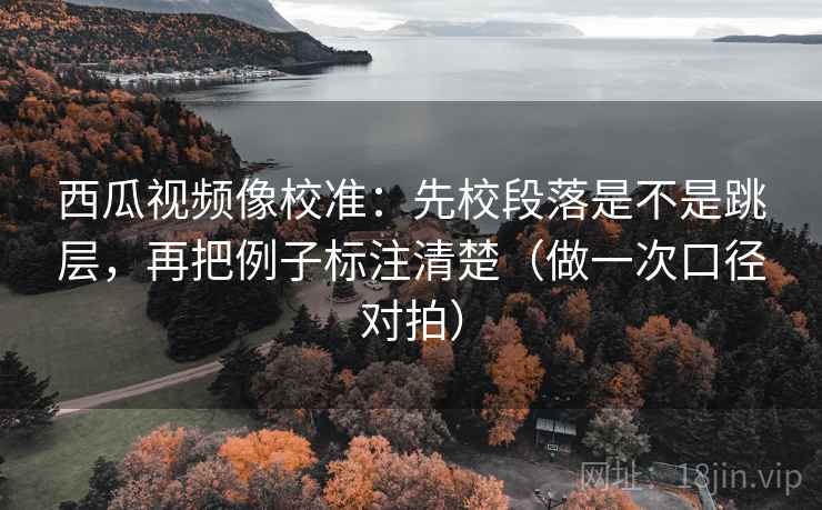 西瓜视频像校准:先校段落是不是跳层,再把例子标注清楚(做一次口径对拍) 西瓜视频像校准:先校段落是不是跳层,再把例子标注清楚(做一次口径对拍)